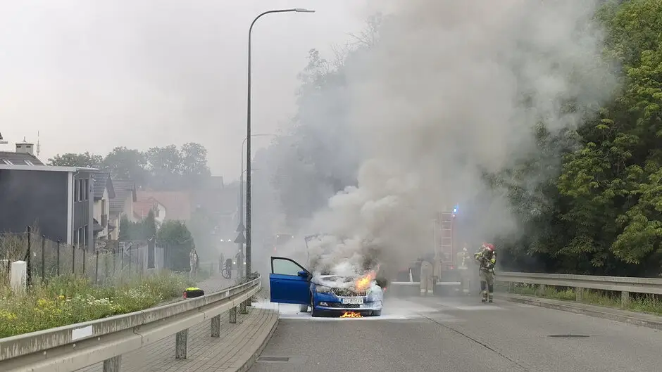 Pożar samochodu na ul. Cedrowej