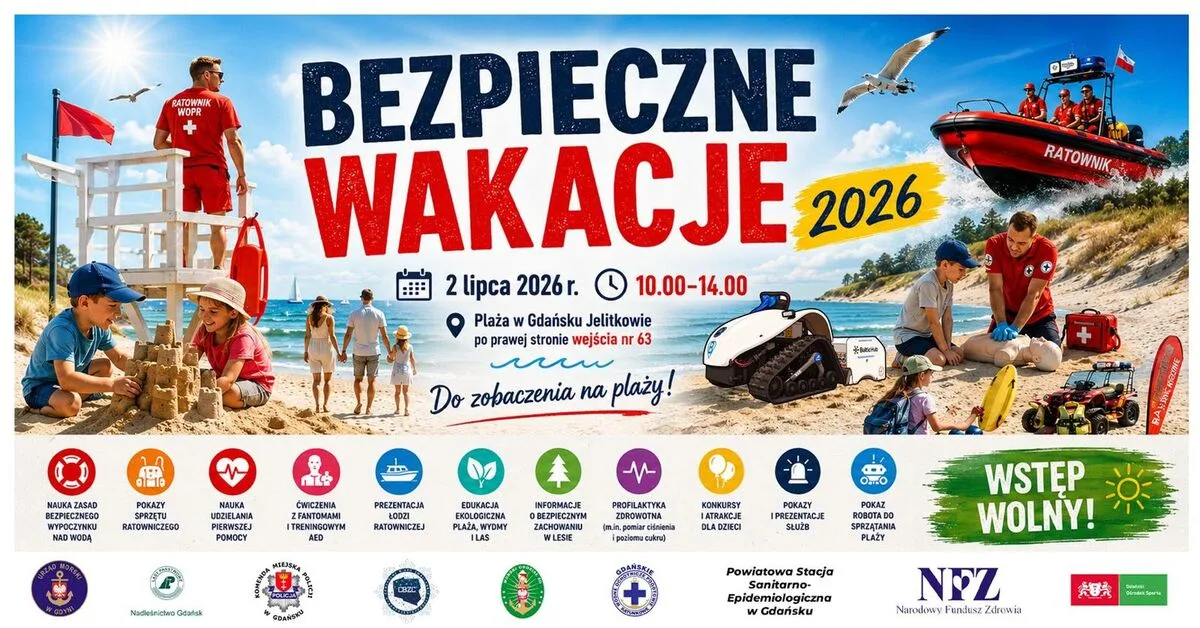 Akcja 'Bezpieczne wakacje 2026' z udziałem gdańskich policjantów