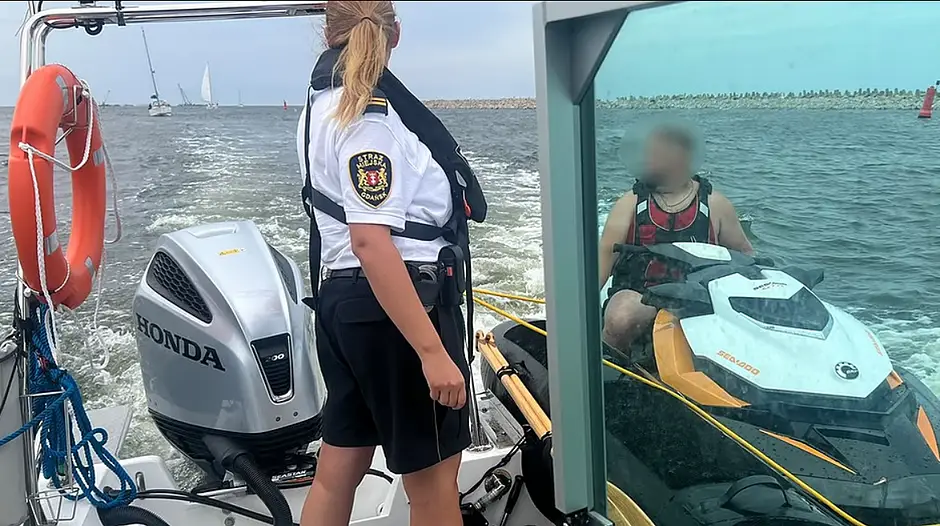 Wypadek skutera wodnego przy ujściu Wisły Śmiałej